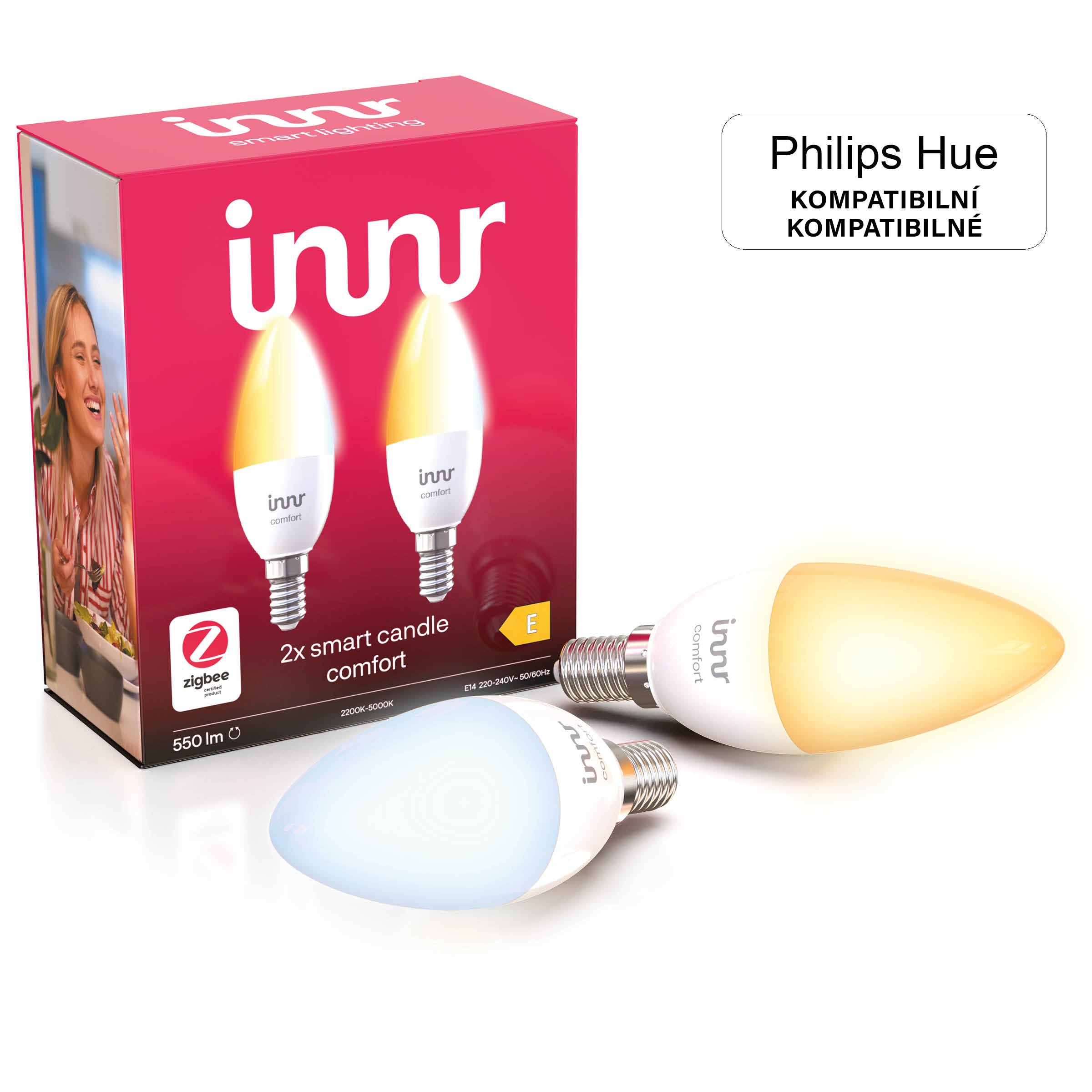 INNR RB 249 T-2 Chytrá LED žárovka E14 Comfort, tvar svíce, 2ks INNR RB 249 T-2 Chytrá LED žárovka E14 Comfort, tvar svíce, 2ks